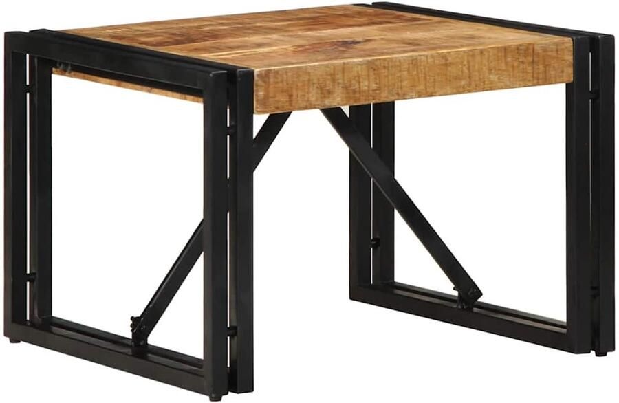 VidaXL Salontafel 50x50x35 cm massief ruw mangohout