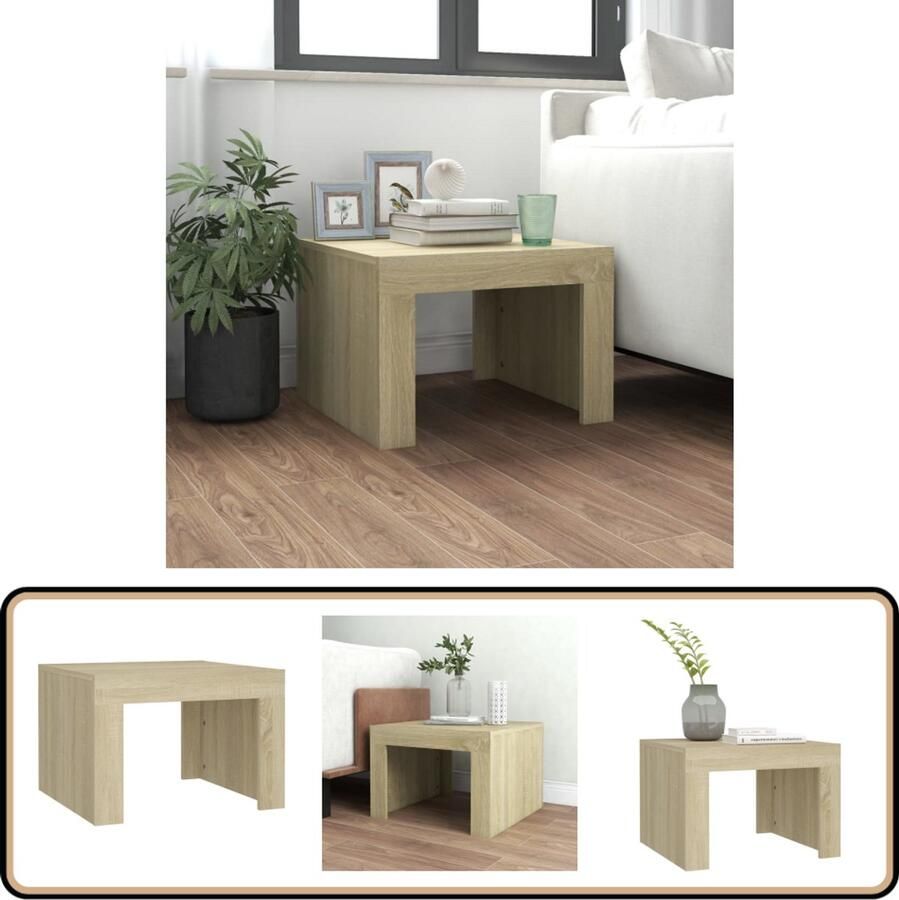 VidaXL Salontafel 50x50x35 cm Sonoma eiken Hout Salontafel Bijzettafel Houten Salontafel Sonomaplank Bruine Salontafel Design Salontafel Living Room Furniture Koffietafel Tv Tafeltje Compact Salontafel