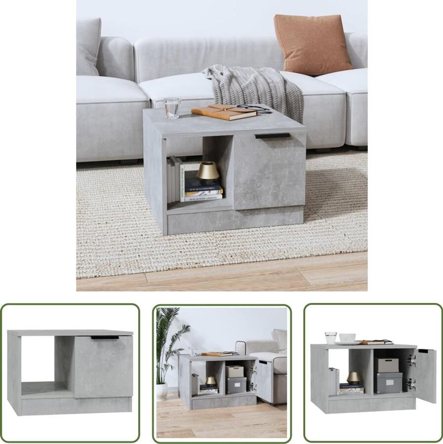 The Living Store Salontafel Betongrijs 50 x 50 x 36 cm Bewerkt Hout Salontafel Betonnen Look Houten Salontafel Salontafeltje Tv Tafeltje