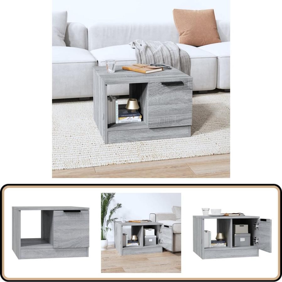 VidaXL Salontafel 50x50x36 cm Grijs Sonoma Eiken Salontafel Eiken Meubilair Grijze Salontafel Houten Salontafel Bijzettafels Tv Tafels Opbergruimte Design Salontafel Moderne Salontafel Scandinavische Salontafel