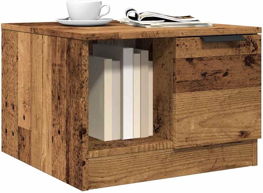 VidaXL Salontafel 50x50x36 cm Hout Oud Houtkleurig Salontafel Salontafels Bijzettafel Banktafel