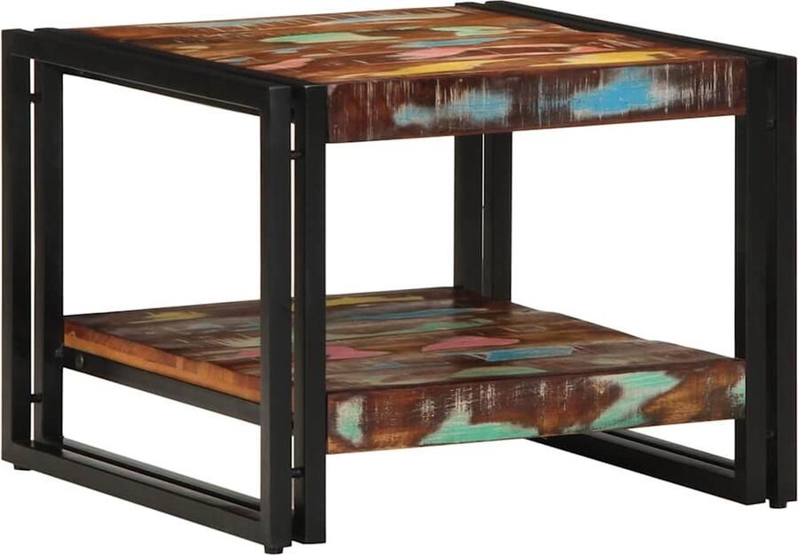 VidaXL Salontafel 50x50x38 cm massief gerecycled hout meerkleurig