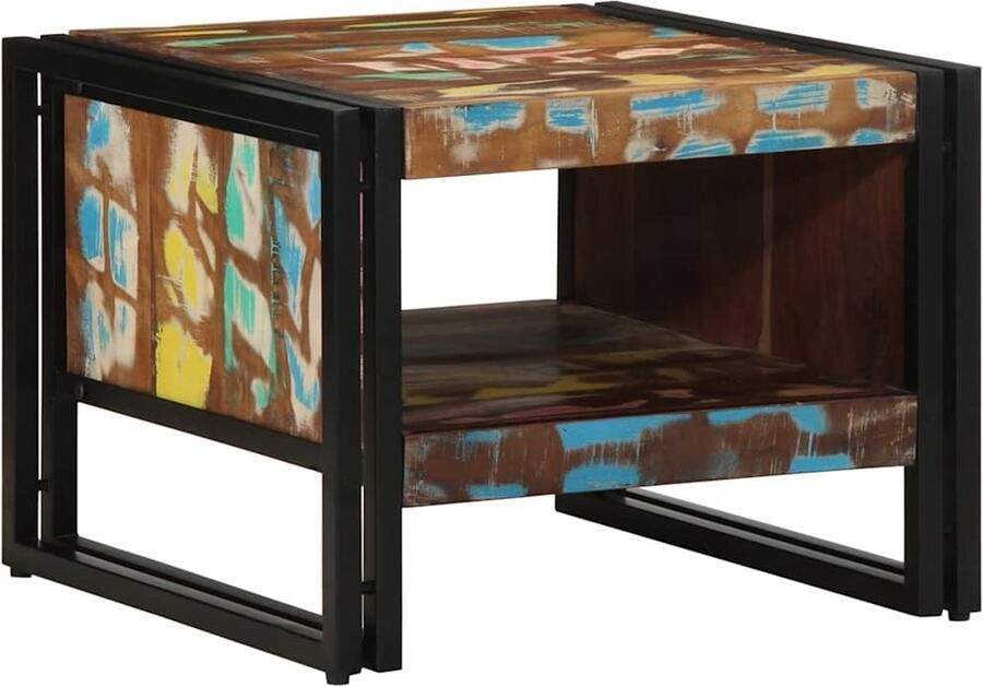 VidaXL Salontafel 50x50x38 cm massief gerecycled hout meerkleurig