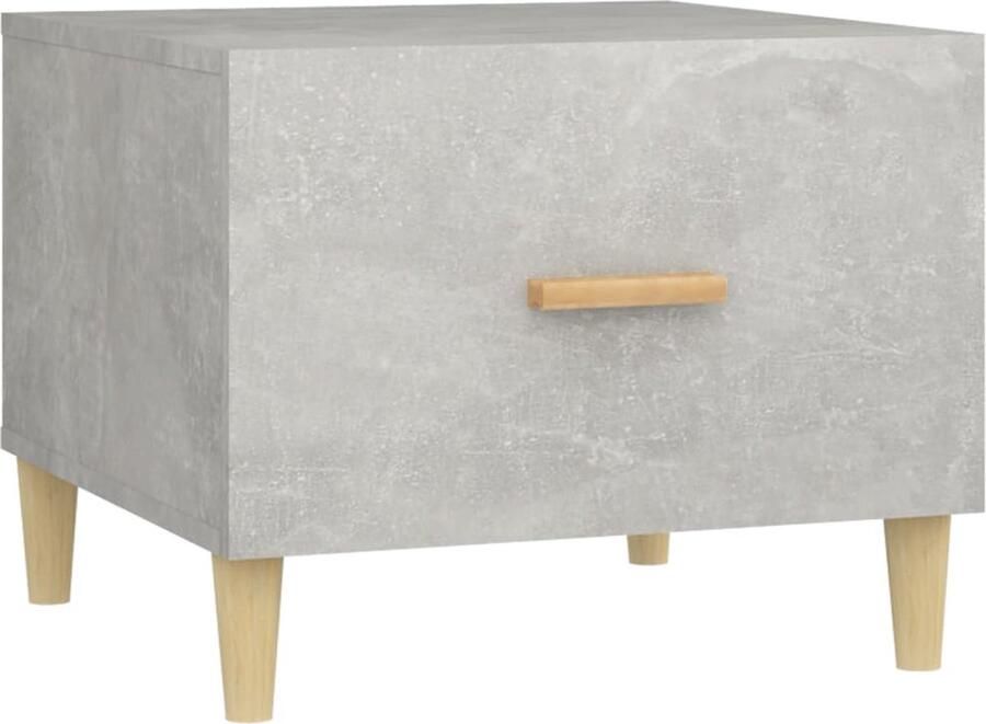 VidaXL Salontafel 50x50x40 cm Bewerkt Hout Betongrijs Salontafel Houten Salontafel Beton Grijze Salontafel Kleine Salontafel Bijzettafel