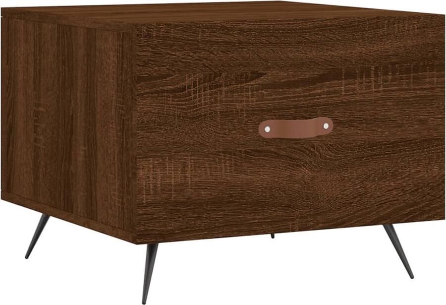 VidaXL Salontafel Salontafels Bijzettafel Banktafel -Salontafel-50x50x40-cm-bewerkt-hout-bruin-eikenkleur