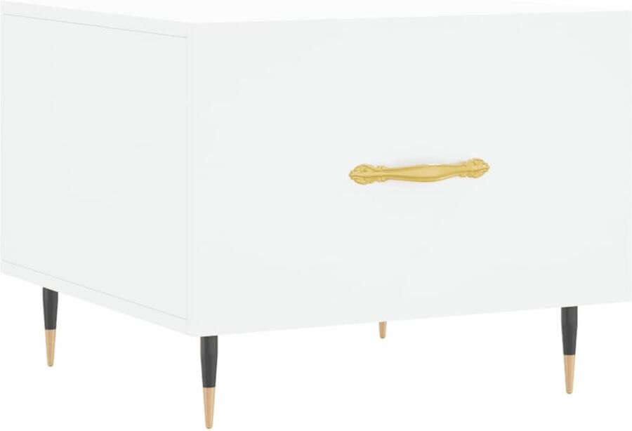 VidaXL Salontafel 50x50x40 cm Bewerkt Hout Wit Salontafel Bijzettafel Banktafel Houten Salontafel Wit Salontafel Met Lade Kleine Salontafel Modern Design Industriële Salontafel