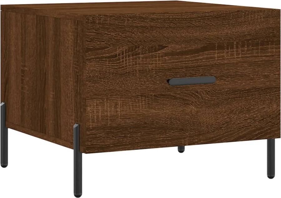 VidaXL Salontafel 50x50x40 cm Bruin eikenkleur Salontafel Bijzettafel Houten Tafel Bruine Eiken Kleur Vintage Meubilair Stoere Salontafel Industrieel Design Tv Stand