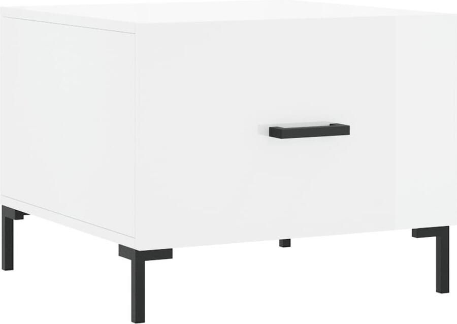 VidaXL Salontafel 50x50x40 cm Hoogglans Wit Salontafel Bijzettafel Hoeglaans Wit Witte Salontafel Houten Salontafel Metalen Salontafel Moderne Salontafel Trendige Salontafel Livingroom Furniture Meubilair