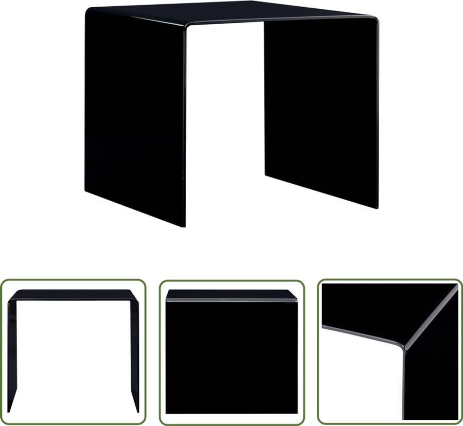 VidaXL Salontafel 50x50x45 cm Gehard Glas Zwart Salontafel Glazen Salontafel Koffietafel Tv Tafellaar Modern Meubilair Zwarte Salontafel Kleine Salontafel