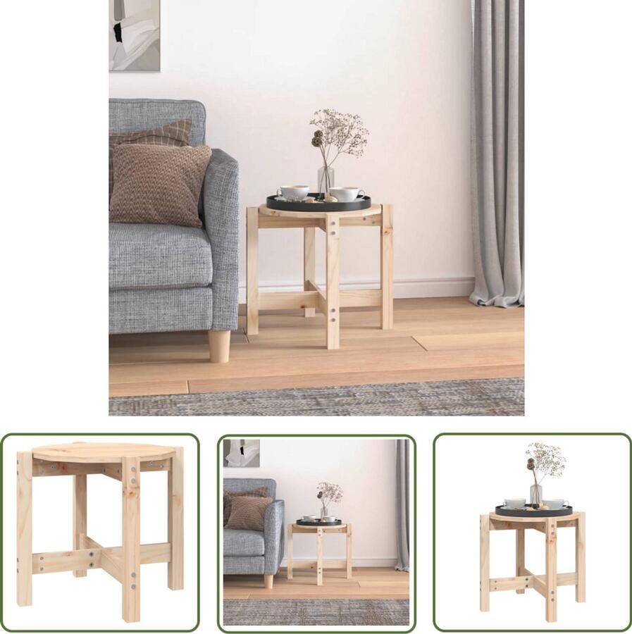 The Living Store Salontafel Grenenhout 52.5 x 45 cm Klassiek design Salontafel Houten Salontafel Grenenhout Salontafel Klassiek Salontafel Salontafeltje