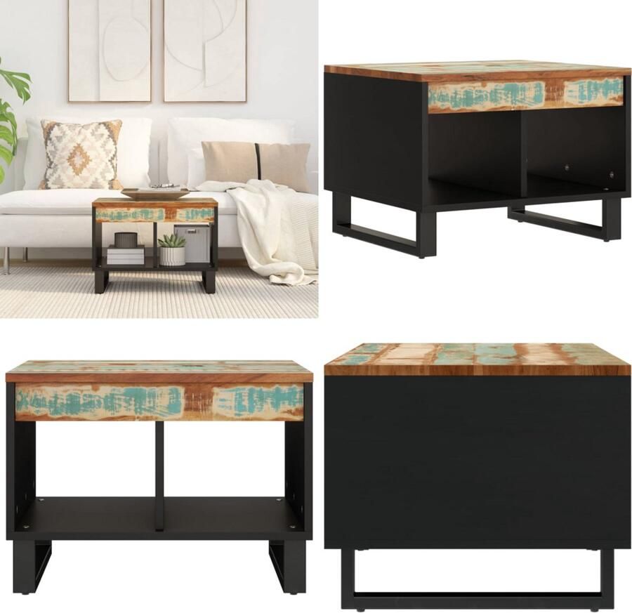 VidaXL Salontafel 55x50x40 cm massief gerecycled hout Salontafel Salontafels Tafel Bijzettafel