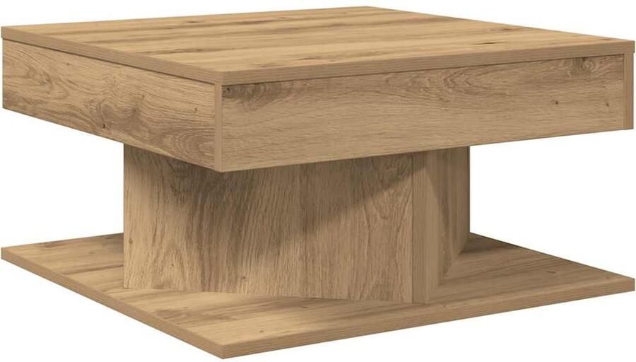 VidaXL Salontafel 55x55x30 cm bewerkt hout artisanaal eikenkleurig