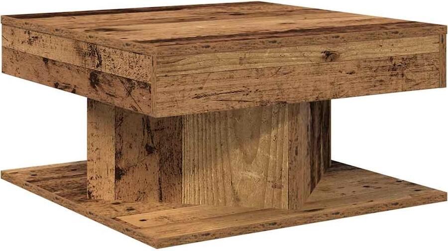 VidaXL Salontafel 55x55x30 cm Bewerkt hout Oud hout Salontafel Houten Salontafel Bijzettafel Coffeetable Tv Tafeltje