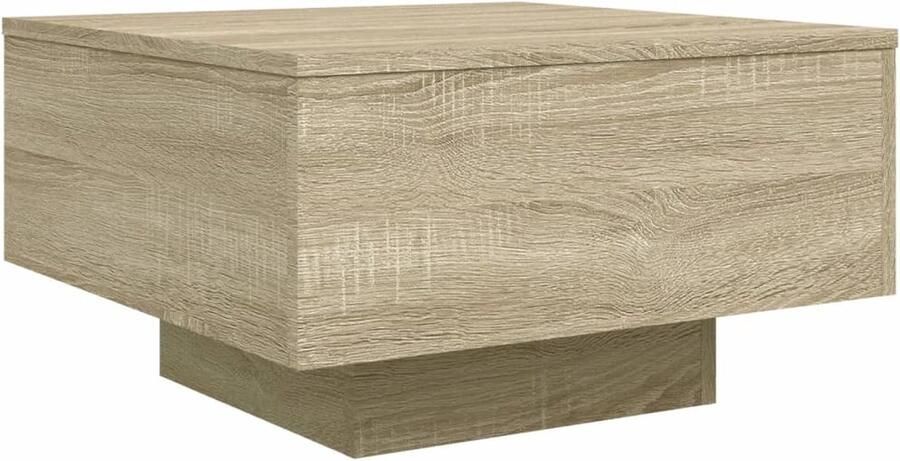 VidaXL Salontafel 55x55x31 cm bewerkt hout sonoma eikenkleurig Salontafel Salontafels Bijzettafel Banktafel