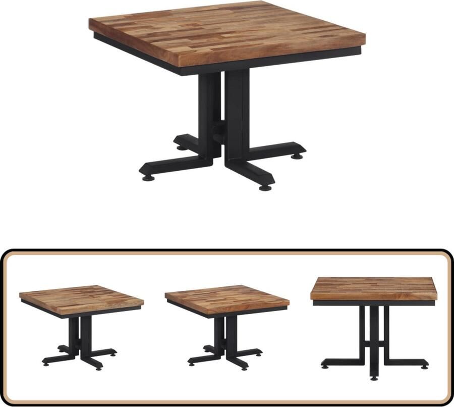 VidaXL Salontafel 55x55x40 cm Gerecycled Teakhout Salontafel Teak Hout Vintage Meubilair Gerecycleerd Meubilair Design Salontafel