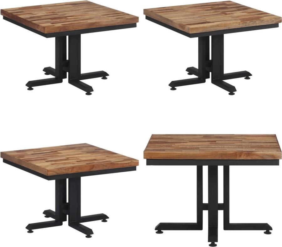 VidaXL Salontafel 55x55x40 cm massief gerecycled teakhout Salontafel Salontafels Bijzettafel Banktafel