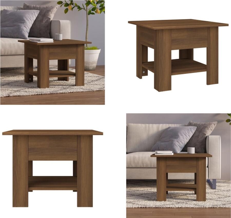 VidaXL Salontafel 55x55x42 cm spaanplaat bruineikenkleurig Salontafel Salontafels Koffietafel Woonkamertafel