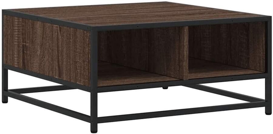 VidaXL Salontafel 60 5x60 5x30 cm bewerkt hout en metaal bruin eiken - Foto 2