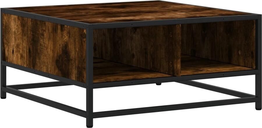 VidaXL Salontafel 60 5x60 5x30 cm bewerkt hout en metaal gerookt eiken - Foto 2