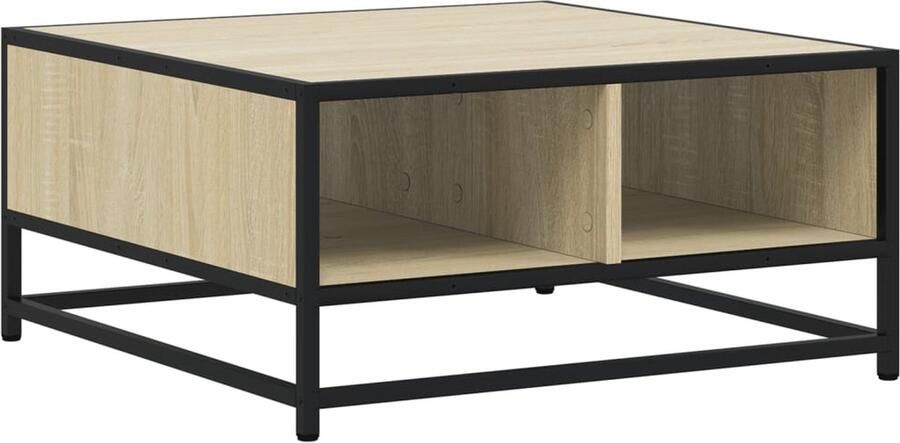 VidaXL Salontafel 60 5x60 5x30 cm bewerkt hout en metaal sonoma eiken - Foto 2
