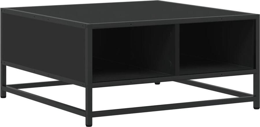 VidaXL Salontafel 60 5x60 5x30 cm Zwart Hout & Metaal Salontafel Houten Tafel Metalen Tafel Industriële Meubels Tv Tafeltje Bijzettafel Opbergruimte Design Tafel Living Room Furniture Zwarte Tafel