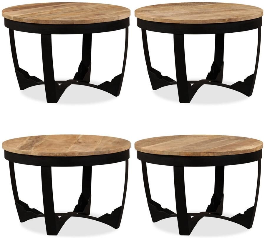 VidaXL Bijzettafel 60x40 cm massief ruw mangohout Salontafel Salontafels Bijzettafel Banktafel - Foto 1