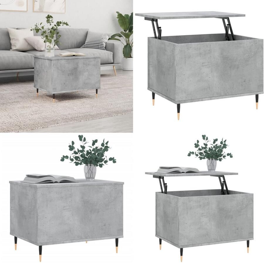 VidaXL Salontafel 60x44 5x45 cm bewerkt hout betongrijs Salontafel Salontafels Bijzettafel Banktafel