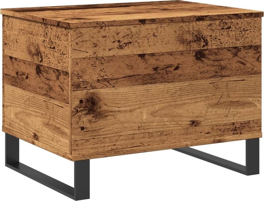 VidaXL Salontafel 60x44 5x45 cm Hout & Metaal Salontafel Houten Salontafel Bijzettafel Tv Tafeltje Stoer Meubilair Industrieel Design Vintage Look Multifunctionele Tafel Opbergruimte Living Accessoires Woonaccessoires