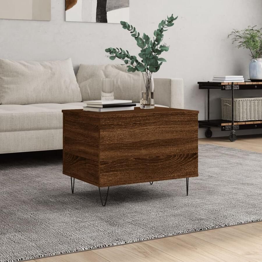 VidaXL Salontafel 60x44 5x45 cm Bruin Eikenkleur Salontafel Houten Salontafel Lift Top Tafel Multifunctionele Tafel Eethoek Accessoires Living Room Furniture - Foto 2