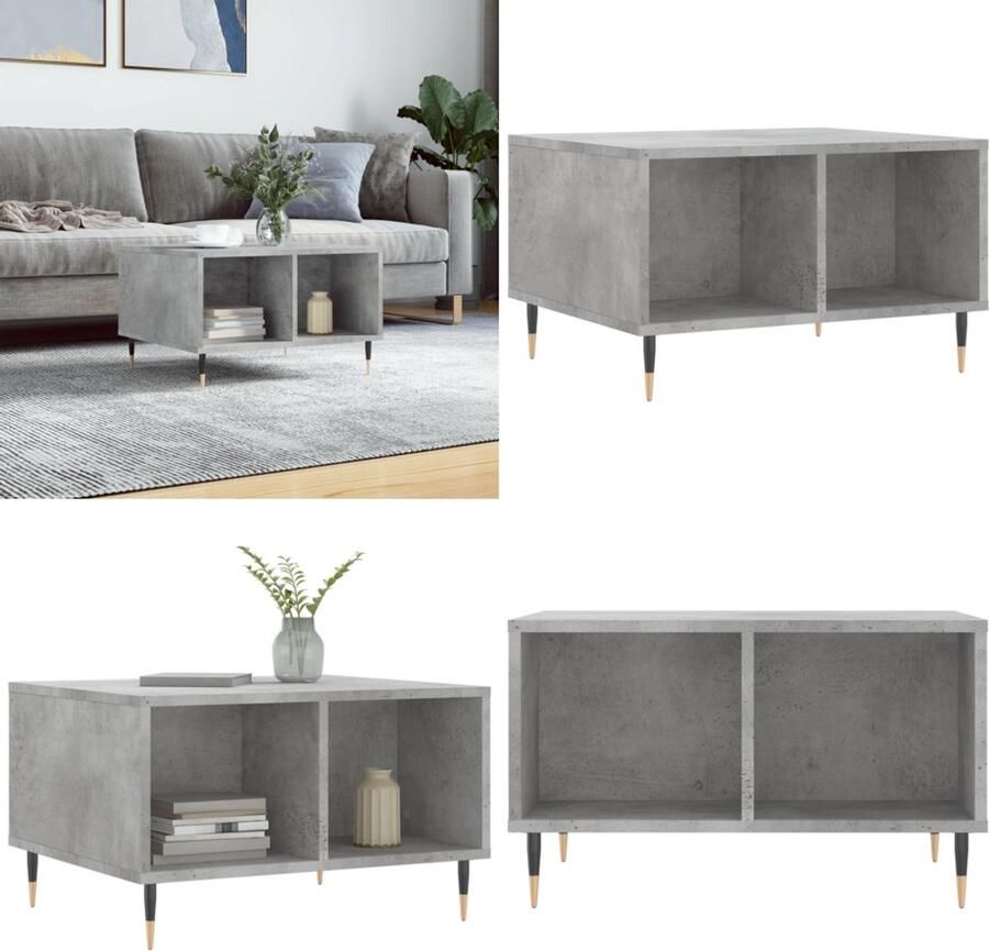 VidaXL Salontafel 60x50x36 5 cm bewerkt hout betongrijs Salontafel Salontafels Bijzettafel Banktafel