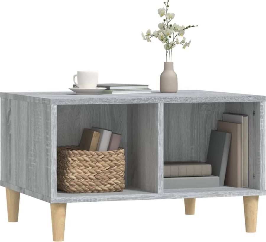 VidaXL -Salontafel-60x50x36 5-cm-bewerkt-hout-grijs - Foto 3