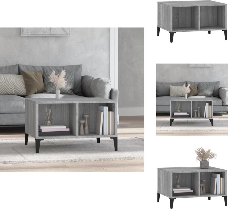 VidaXL -Salontafel-60x50x36 5-cm-bewerkt-hout-grijs - Foto 3