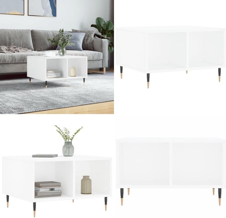 VidaXL Salontafel 60x50x36 5 cm bewerkt hout wit Salontafel Salontafels Bijzettafel Banktafel