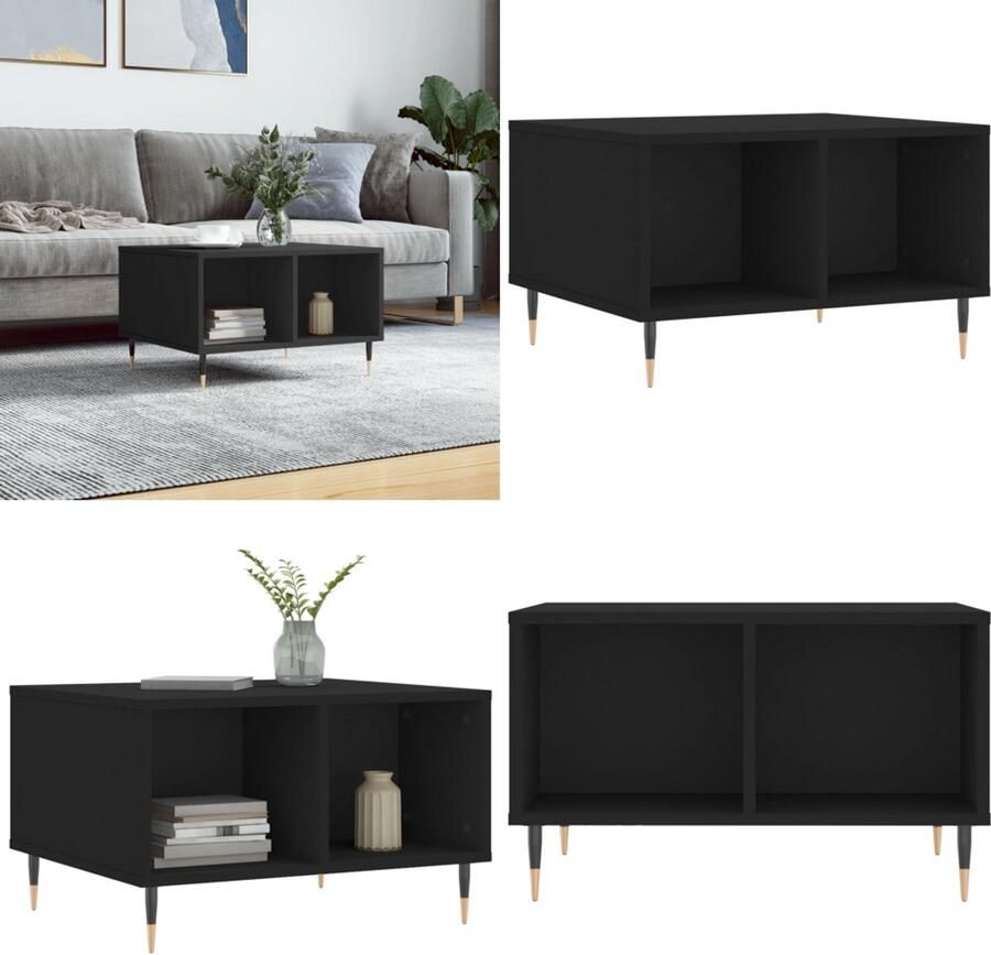VidaXL Salontafel 60x50x36 5 cm bewerkt hout zwart Salontafel Salontafels Bijzettafel Banktafel