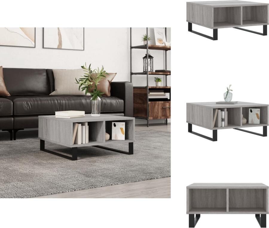 VidaXL -Salontafel-60x60x30-cm-bewerkt-hout-grijs-sonoma-eikenkleurig - Foto 4