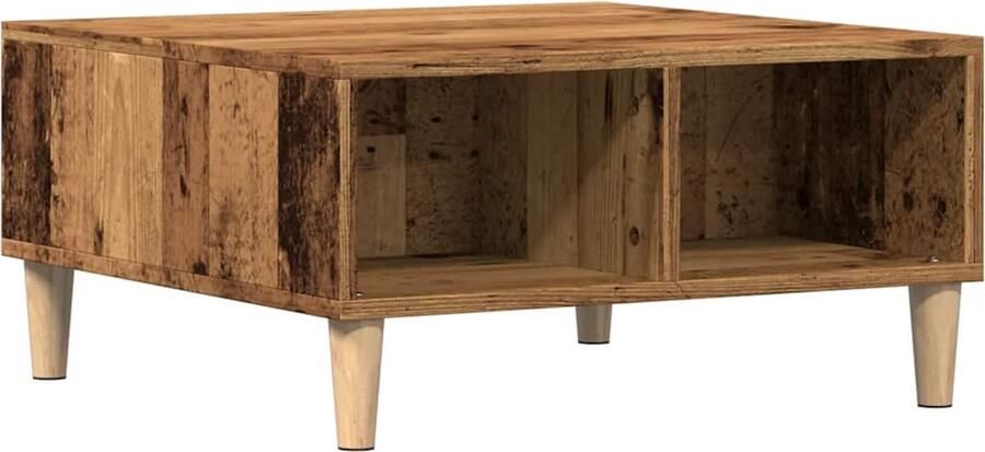 VidaXL Salontafel 60x60x30 cm Oud Hout Salontafel Houten Salontafel Bijzettafel Tv Tafeltje Stoffering Meubilair Livingroom Furniture Vintage Style Rustic Design Compact Tafel Multifunctioneel Opbergruimte Easy Care