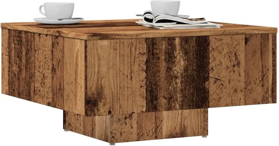 VidaXL Salontafel 60x60x31 5 cm bewerkt hout oud houtkleurig