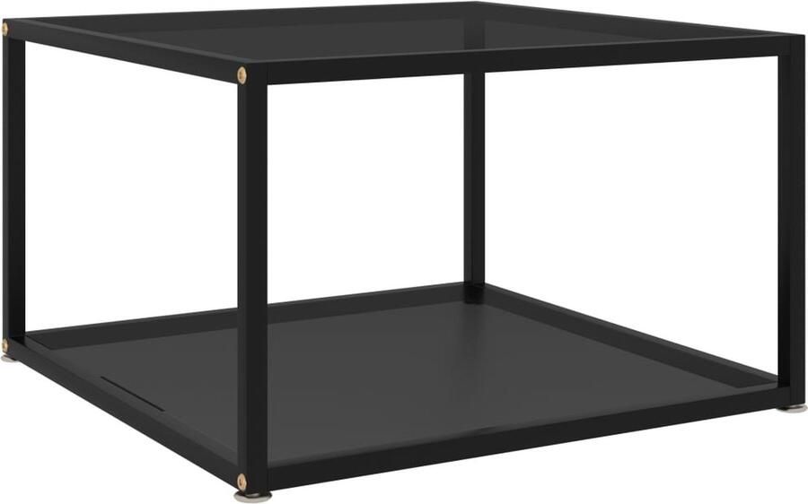 VidaXL Salontafel 60x60x35 cm Gehard glas Zwart Salontafel Banktafel Bijzettafel Moderne Salontafel Zwarte Salontafel Glazen Salontafel Metalen Salontafel - Foto 2