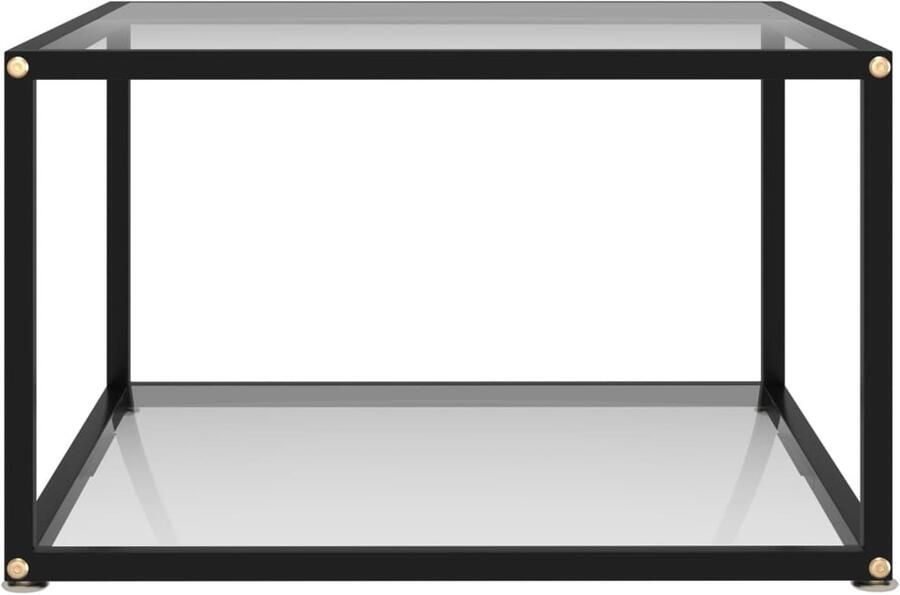 VidaXL Salontafel 60x60x35 cm Glazen Blad Transparant Salontafel Banktafel Bijzettafel Transparante Tafel Glazen Tafel Moderne Tafel Twee Niveaus