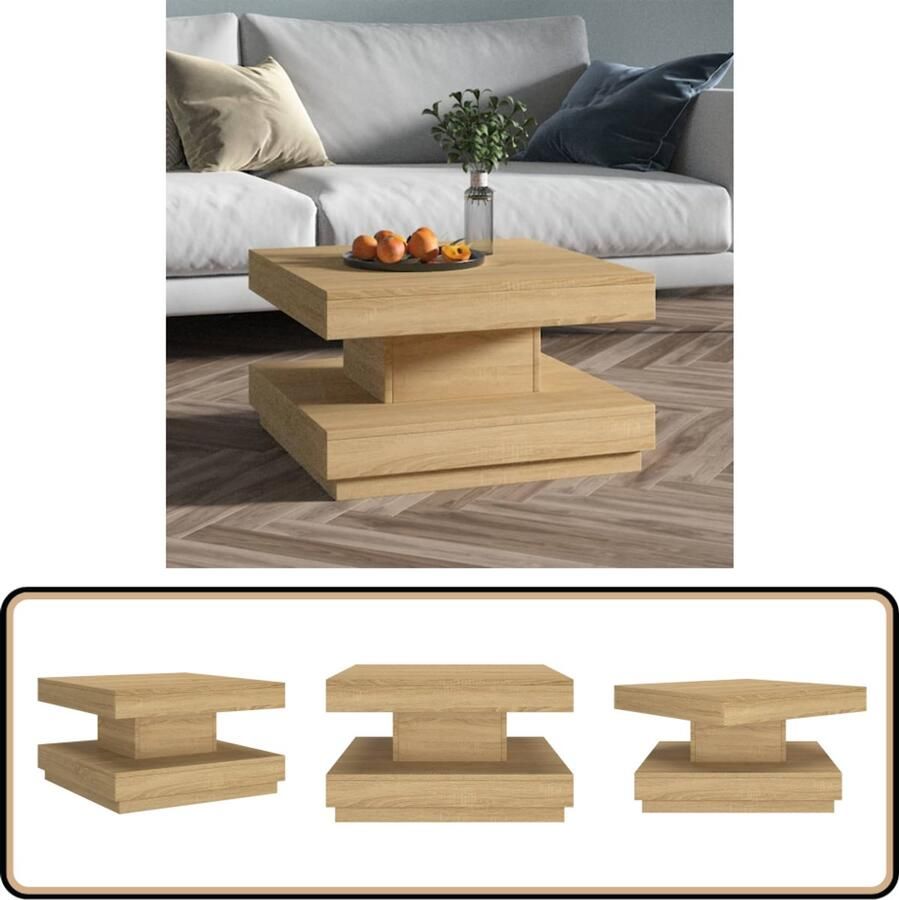 VidaXL Salontafel 60x60x35 cm Lichtbruin MDF Salontafel Lichtbruine Salontafel Mdf Salontafel Kleine Salontafel Trendige Salontafel
