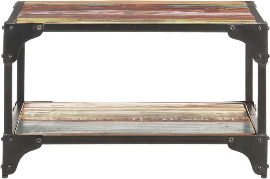 VidaXL Salontafel 60x60x35 cm Massief gerecycled hout Salontafel Industrieel Houten Salontafel Vintage Salontafel Retro Salontafel Multifunctionele Salontafel Stapelbare Salontafels Design Salontafel Met Lade
