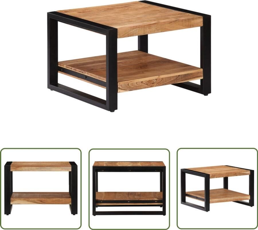 VidaXL Salontafel 60x60x40 cm Massief Acaciahout Salontafel Houten Salontafel Vintage Salontafel Retro Salontafel Acacia Salontafel Salontafels