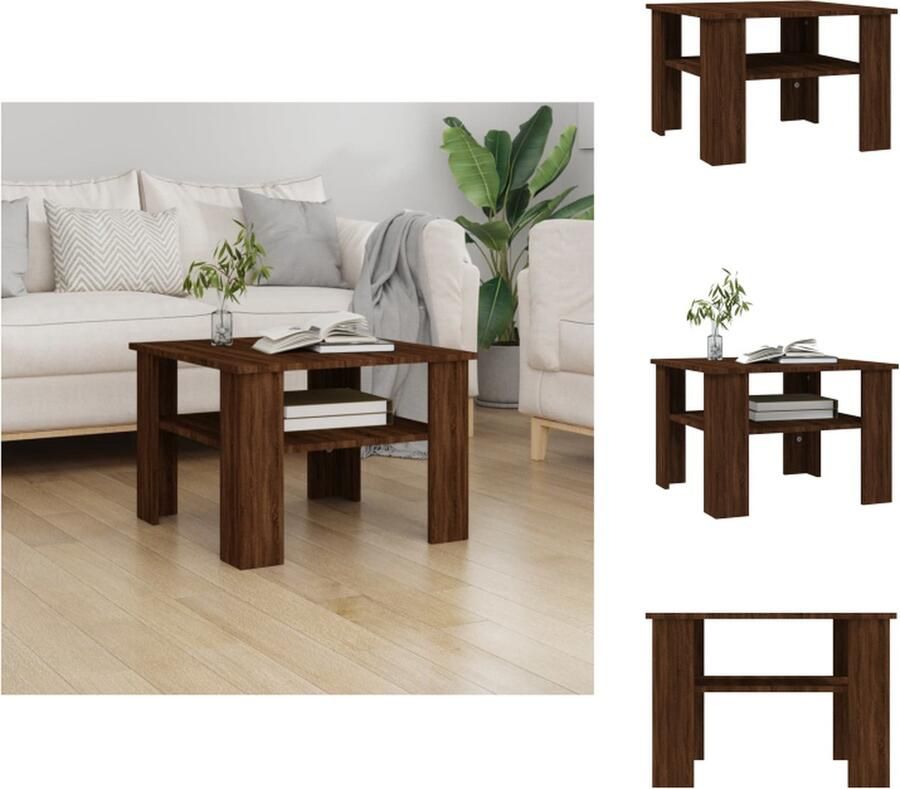 VidaXL -Salontafel-60x60x42-cm-bewerkt-hout-bruineikenkleurig - Foto 2