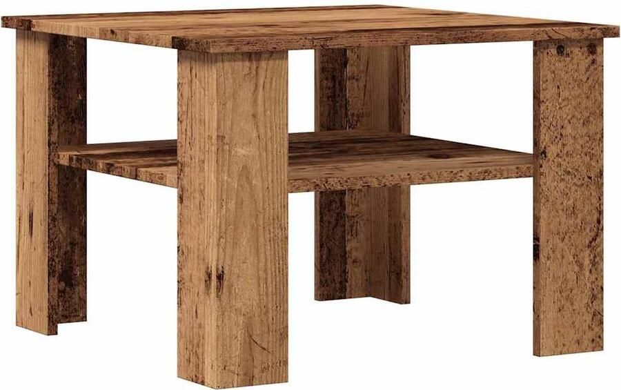VidaXL Salontafel 60x60x42 cm bewerkt hout oud houtkleurig
