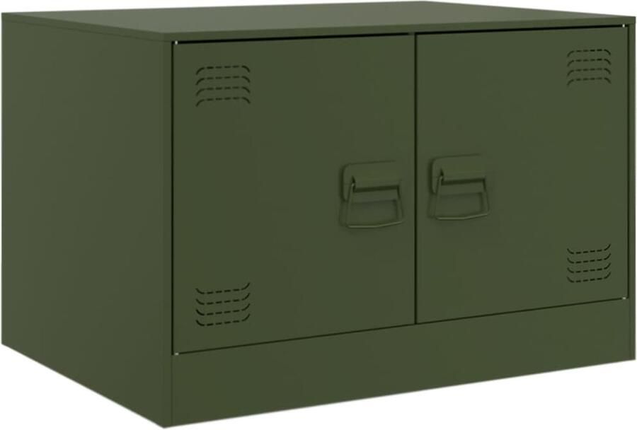 VidaXL -Salontafel-67x50x44-cm-staal-olijfgroen - Foto 2