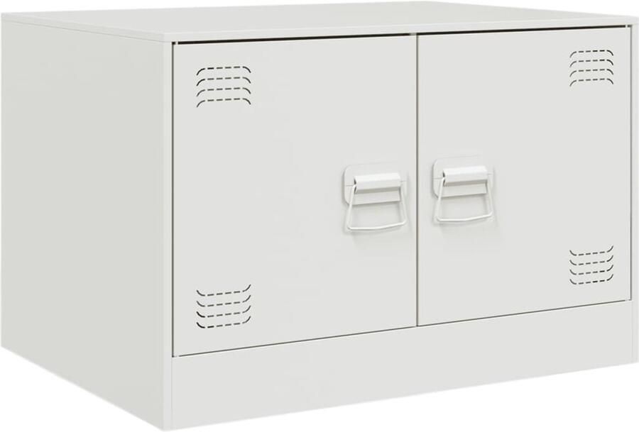 VidaXL -Salontafel-67x50x44-cm-staal-wit