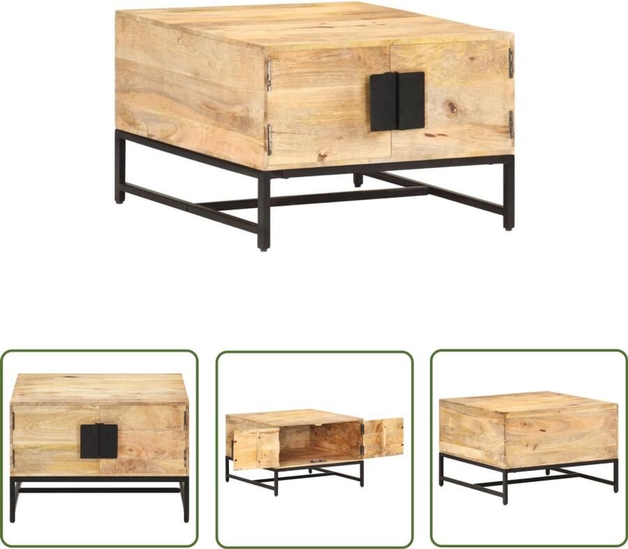 VidaXL Salontafel 67x67x45 cm Mangohout Salontafel Mangohout Tafel Landelijke Salontafel Rustic Tafel Bruine Salontafel Massieve Salontafel Vintage Salontafel Koffietafel Tv Tafel Living Room Furniture Meubilair