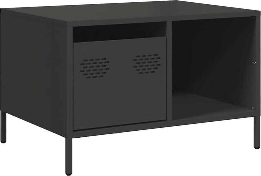 VidaXL Salontafel 68 5x50x43 5 cm koudgewalst staal zwart