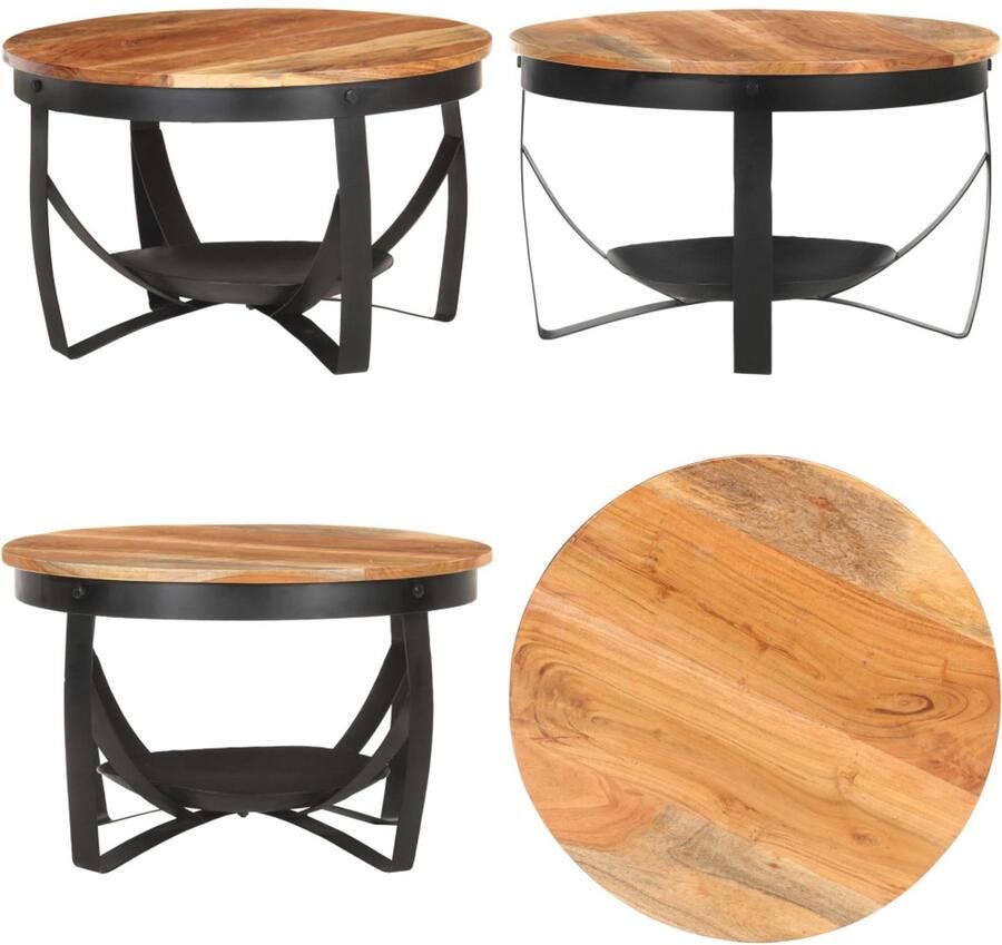 VidaXL -Salontafel-Ø-68x43-cm-massief-acaciahout