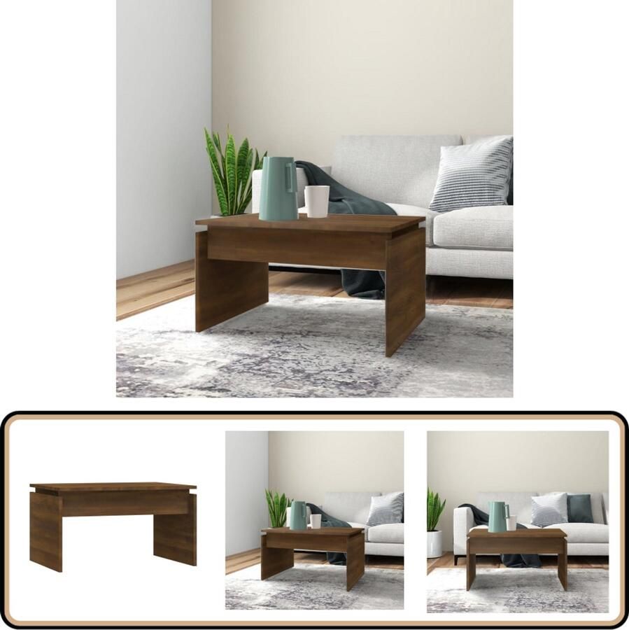 VidaXL -Salontafel-68x50x38-cm-bewerkt-hout-bruineikenkleurig - Foto 3